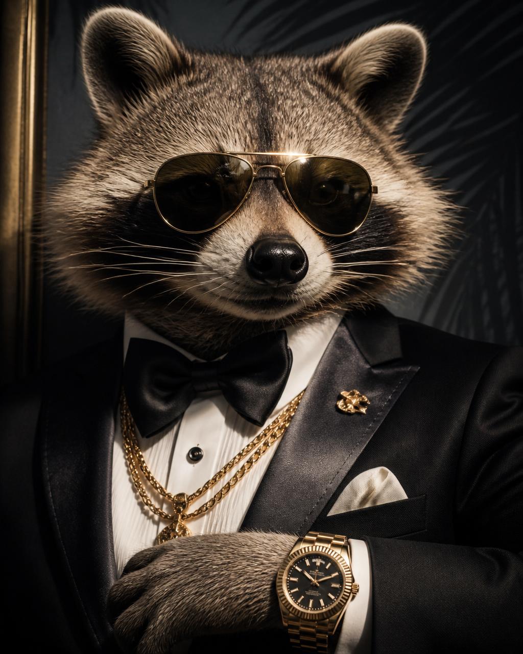 Jimothy in black tuxedo with gold Rolex